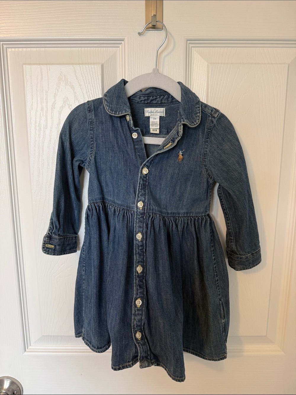 Ralph Lauren Kids Denim Button-Up Dress with coordinating bloomers